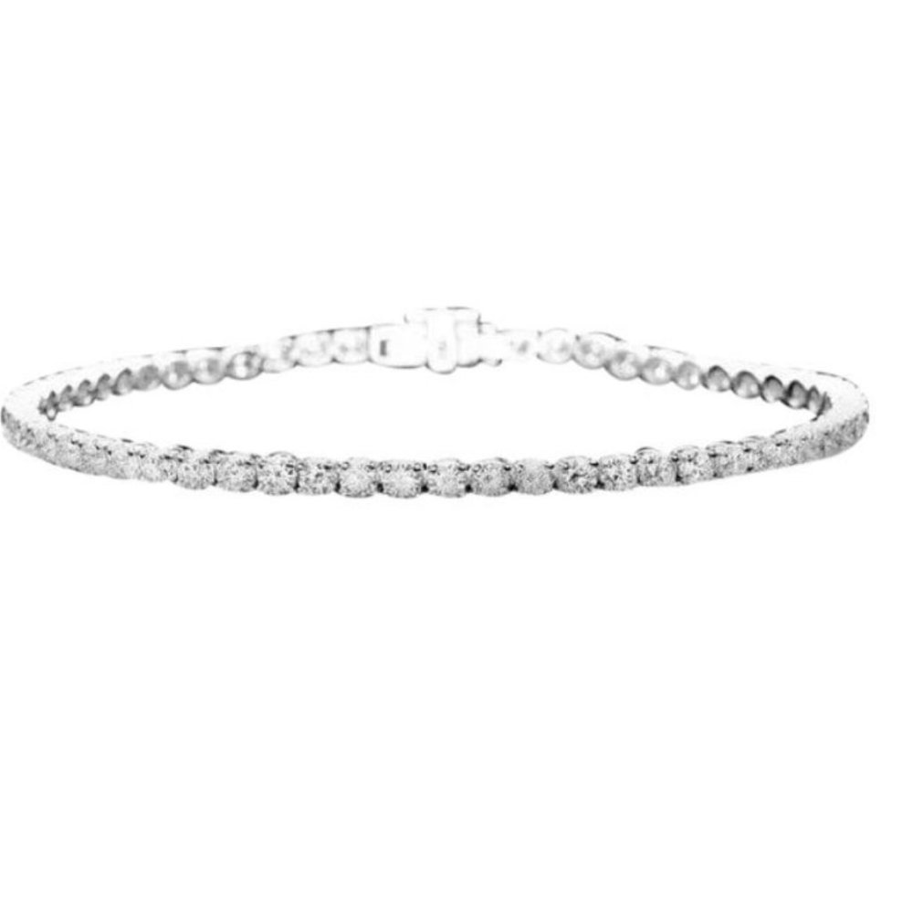 4.90 Carats Natural Diamond 18K Solid White Gold Bracelet